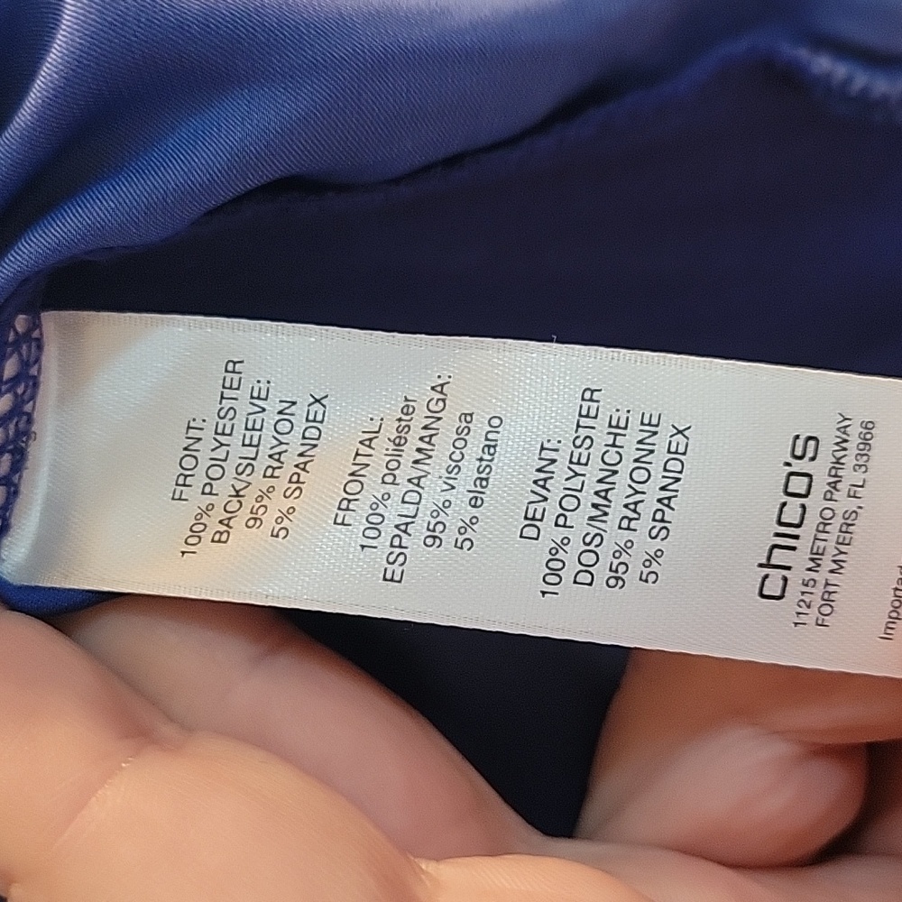 Chicos purple 3/4 sleeve small - Picture 4 of 5